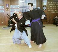 Nidai Soke demonstrates an advanced technique
